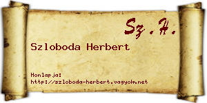 Szloboda Herbert névjegykártya